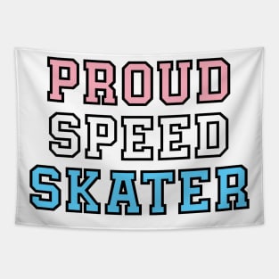 Proud Speed Skater - Transgender Pride Tapestry