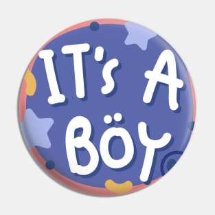 It's A Boy sticker Pin