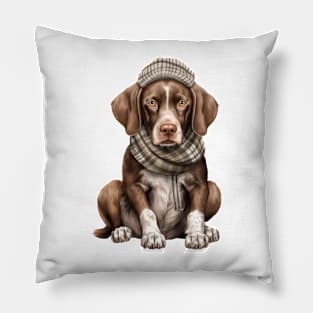 Winter German Shorthaired Pointer Dog Pillow