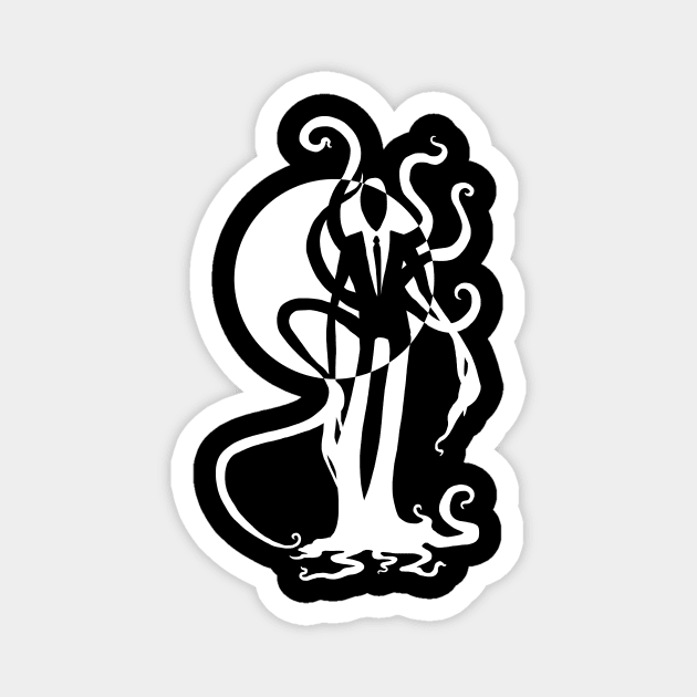 Thin Dude - Slenderman Cryptid Design - Light Design for Dark Shirts Magnet by Indi Martin