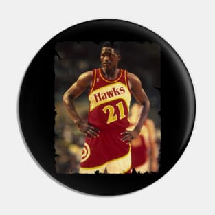 Dominique Wilkins - Vintage Design Of Basketball Pin