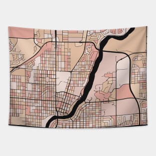 Saskatoon Map Pattern in Soft Pink Pastels Tapestry