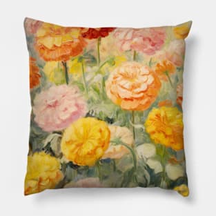 Marigold Floral Vintage Summer Pillow
