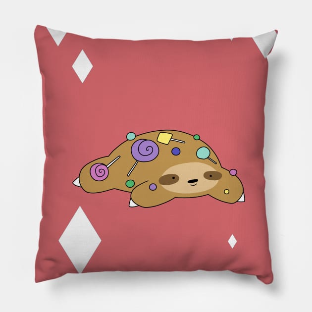 "Happy Birthday" Candy Sloth Pillow by saradaboru