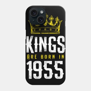 kings are born 1955 birthday quote crown king birthday party gift Phone Case