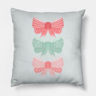 Mint and pink coquette bows Pillow