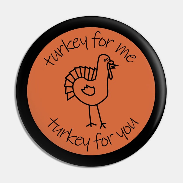 Thanksgiving Turkey for Me Turkey for You Pin by ellenhenryart