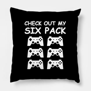 Check Out My Six Pack - Joysticks - Funny Gaming Design Pillow