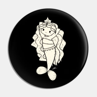 Cute Mermaid Illustration Pin