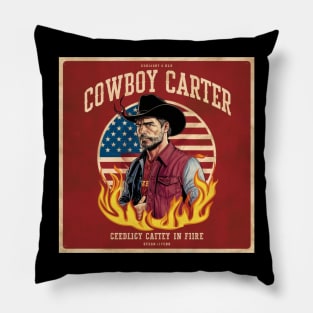 Cowboy Carter fire design Pillow