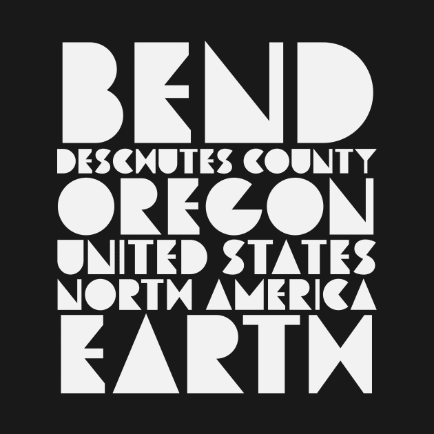 Bend Oregon Deschutes County Typography by PodDesignShop