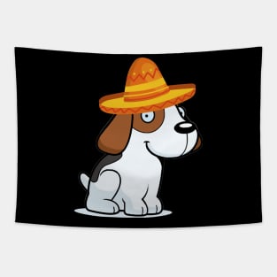 Cute dog beagle mexico cinco de mayo Tapestry