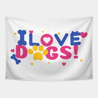 I Heart Dogs I Love Dogs Dogs Lover Tapestry