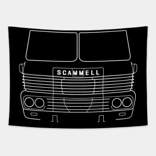 Classic 1970s Scammell Routeman lorry white outline graphic Tapestry