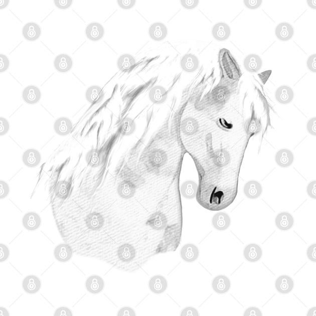 Horse Lovers White Horse by KC Morcom aka KCM Gems n Bling aka KCM Inspirations