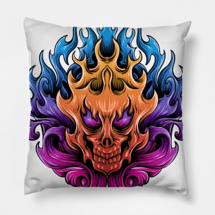 fire skull Pillow