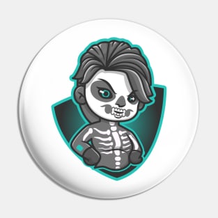 Cute Skull Kid Logo Cartoon Pin