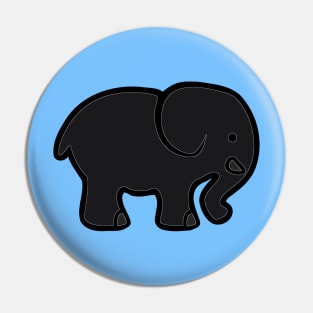 Black Elephant Cartoon Image Pin