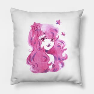 Pink Star Girl Pillow