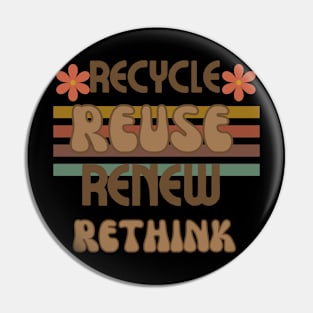 Upcycling Reuse Renew Rethink Pin