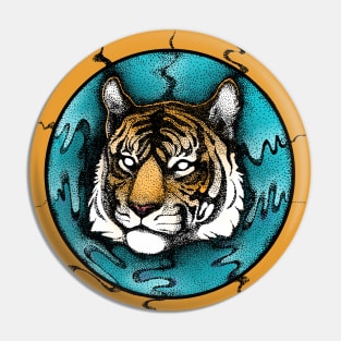 Tiger Head Tattoo Pin