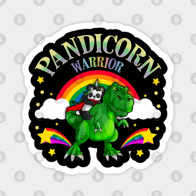 Pandicorn Warrior Panda Bear T Rex Dinosaur Magnet by E