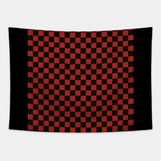 Wonky Checkerboard, Black and Red Tapestry