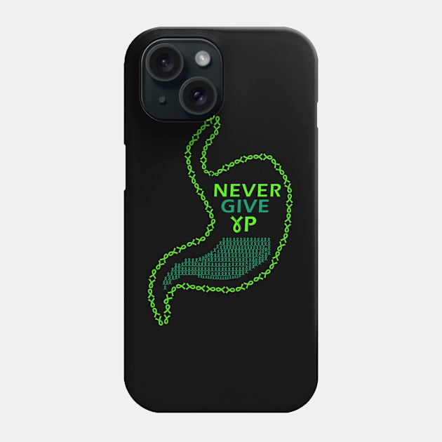 Never Give Up Gastroparesis Awareness Support Squad Cancer Ribbon warrior Phone Case by Zeus-Studio