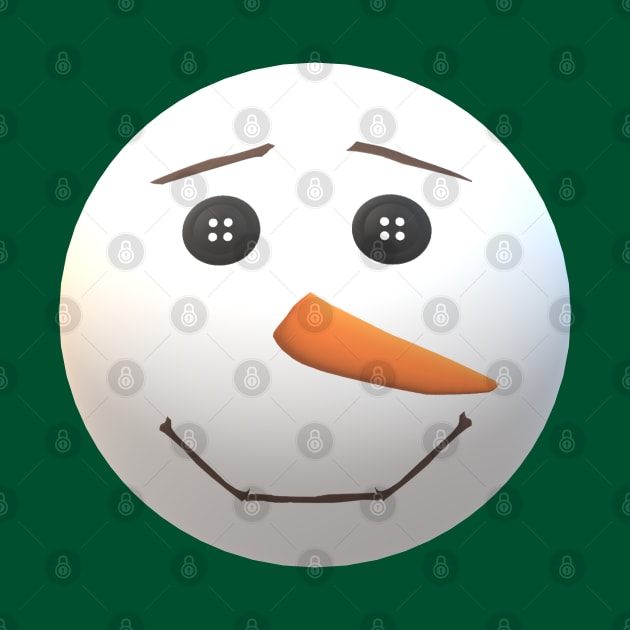 Happy Snowman Face (Green Background) by Art By LM Designs 