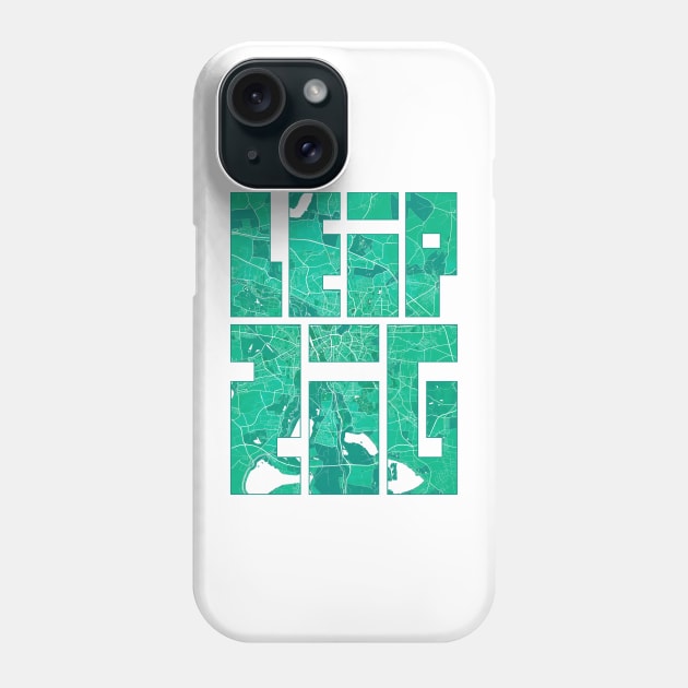 Leipzig, Saxony, Germany City Map Typography - Watercolor Phone Case by deMAP Studio