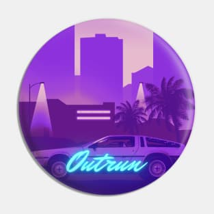 Outrun neon retro 80s Pin