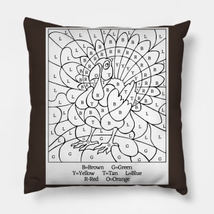 Turkey Color By Number Pillow