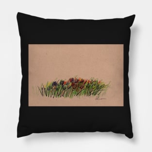 Tulips - original drawing Pillow