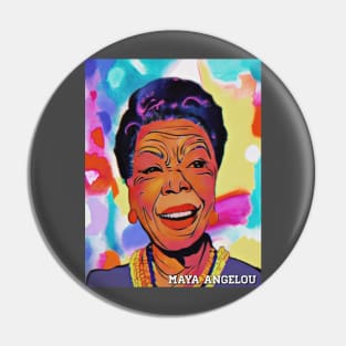 Maya Angelou (Retro Paint) Pin