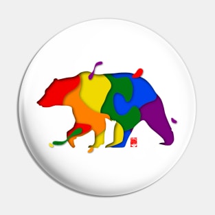 Pride Color Patches Bear Pin