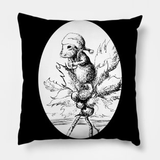 Harvester mouse ink - Vintage Christmas inspired designs Pillow