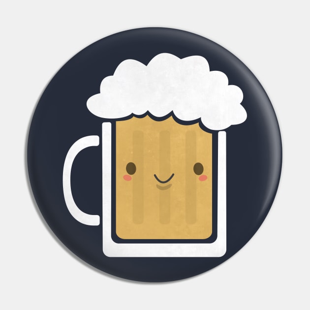 Kawaii Beer Mug T-Shirt Pin by happinessinatee