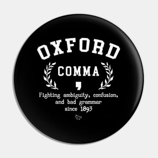 Oxford Comma English Grammar Nerd Pin