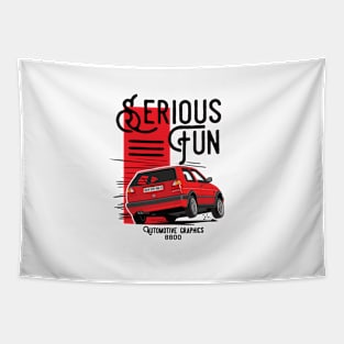 Serious Fun Red Version Tapestry