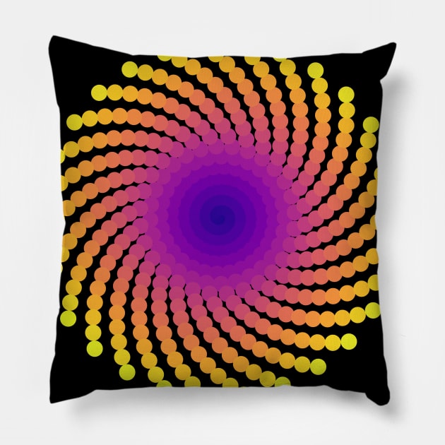 Sun Spiral Plasma Galaxy | Light Sunset Yellow Red Blue Pillow by aRtVerse