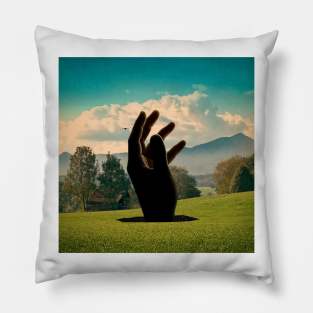 Reaching Out - Surreal/Collage Art Pillow