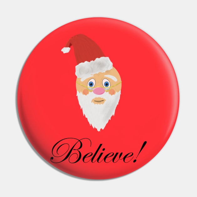 I Believe In Santa Claus Pin by Lunar Scrolls Design