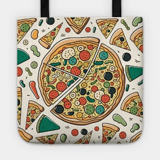 Pizza Pattern Line Drawing Colorful, Awesome Birthday Gift ideas for Pizza Lovers Tote