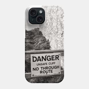 Danger sign near the lighthouse - Mull of Galloway, Scotland Phone Case