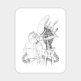 HR GIGER'S ALIEN XENOMORPH (MONO) Magnet