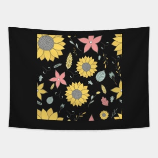 Cute flower floral pattern with sunflowers and other sweet florals Tapestry