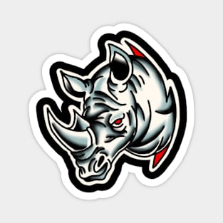 rhino traditional tattoo Magnet