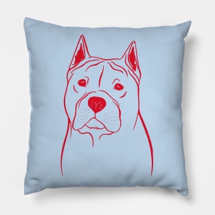 American Staffordshire Terrier (Blue and Red) Pillow