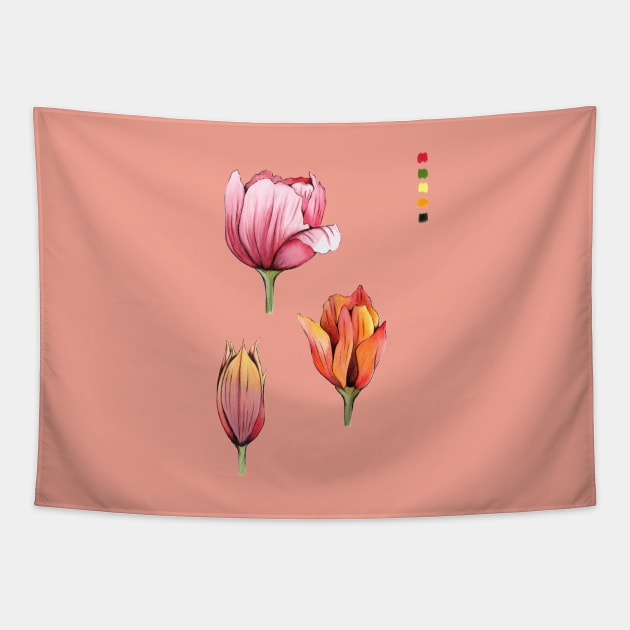 Tulips Tapestry by IndiasIllustrations