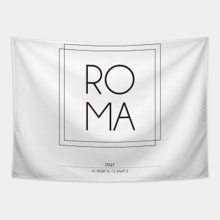 Roma city minimal typography 2 Tapestry